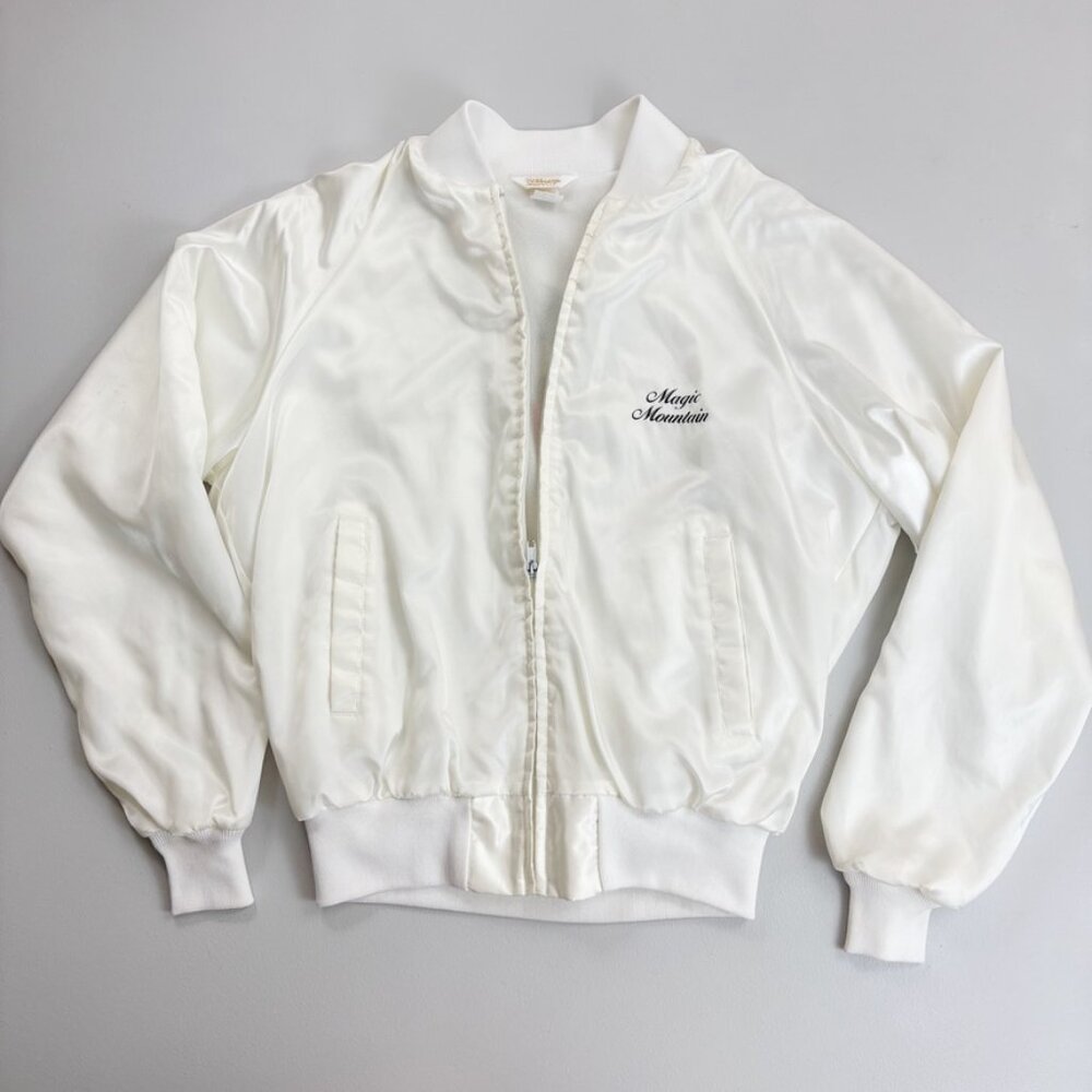 LOONEY TUNES Vintage Satin Bomber Jacket XL 1986 Sylvester Magic Mountain Park - Picture 10 of 10